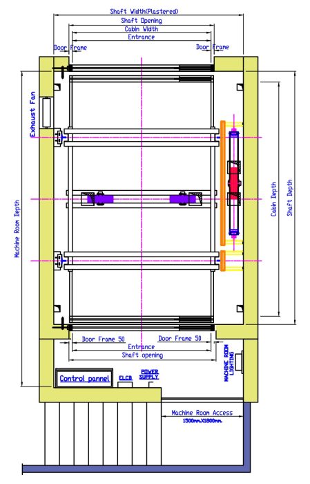elevator & machine room plan